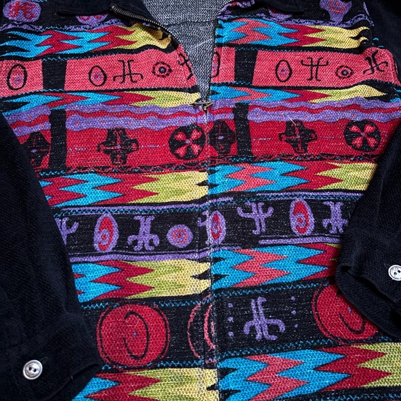 Colorful Oversized Patterned Button-Up Shirt - Picture 2 of 3